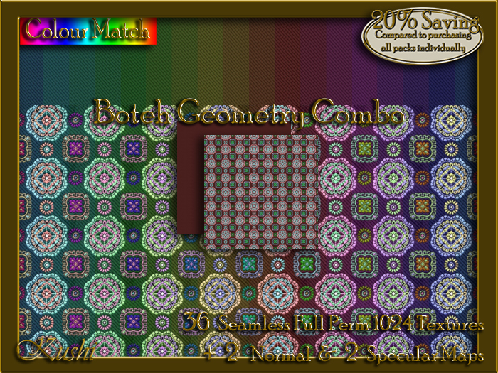 Boteh Geometry Combo Seamless Texture Set