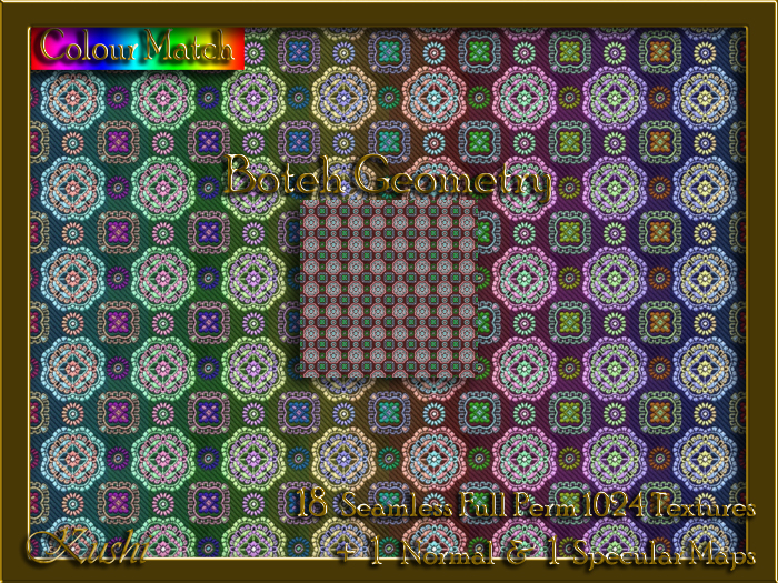 Boteh Geometry Seamless Texture Set