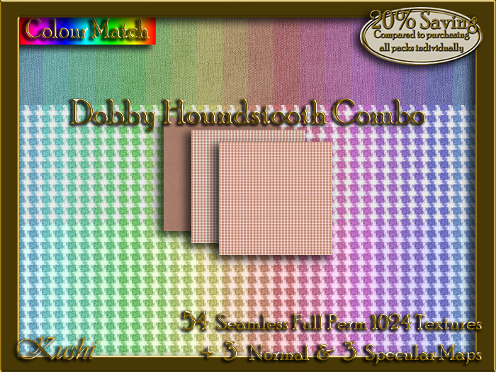 Dobby Houndstooth Combo Seamless Texture Set