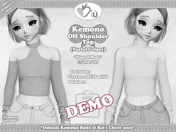 *>Kiu<* - Kemono Off Shoulder Top_DEMO