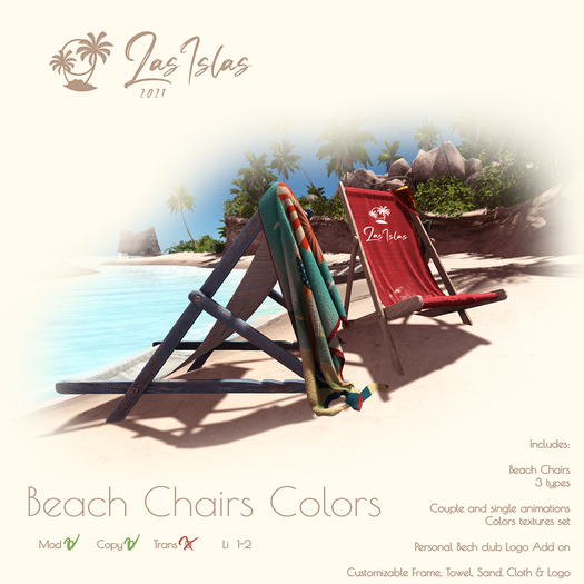 LasIslas Beach Chairs Colors