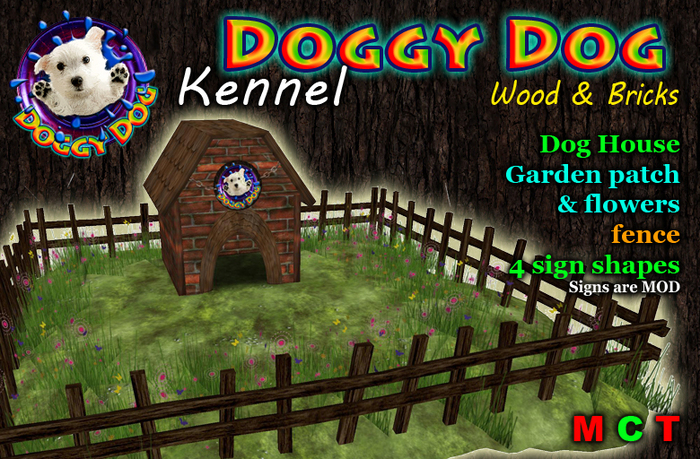 *** DOGGY DOG *** Kennel - Wood & Bricks