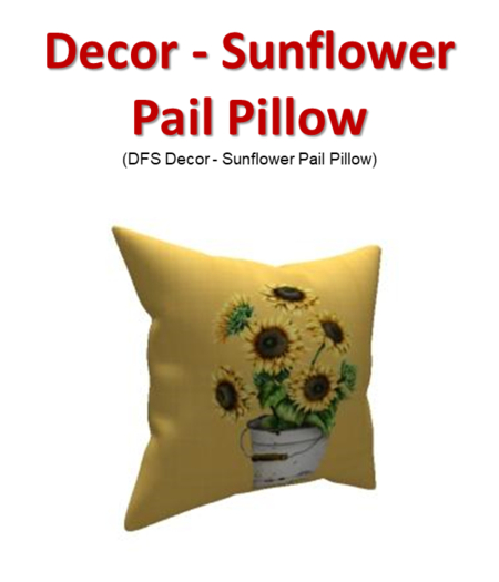 DFS Decor - Sunflower Pail  Pillow (Texture Only)
