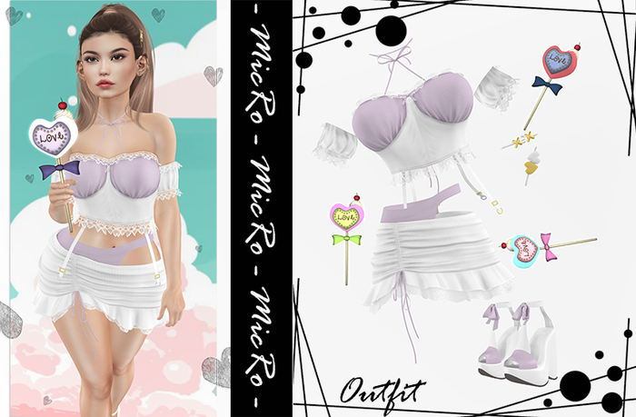 - MicRo - Outfit Rya White Purpl 