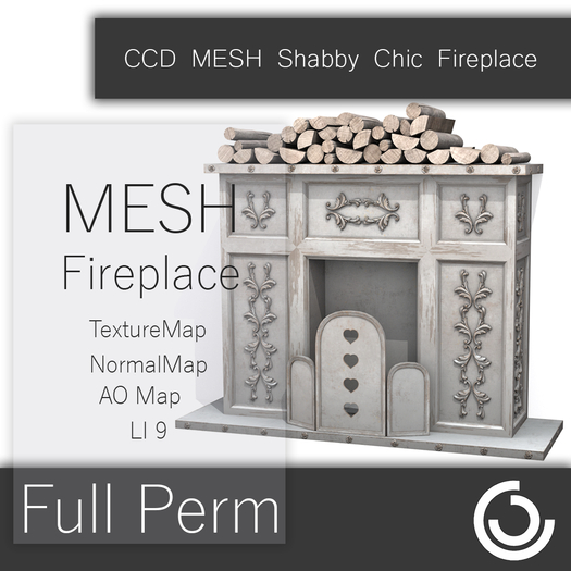 MESH Shabby Chic Decorative Fireplace