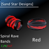 [Sand Star Designs] Red Spiral Rave Bands