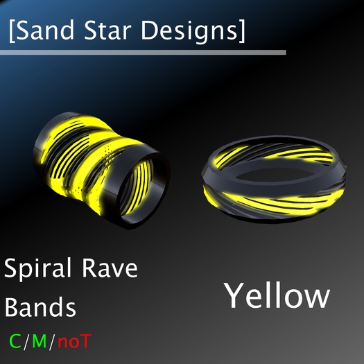 [Sand Star Designs] Yellow Spiral Rave Bands