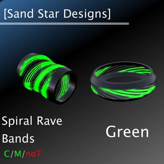 [sand Star designs] Green Spiral Rave Bands