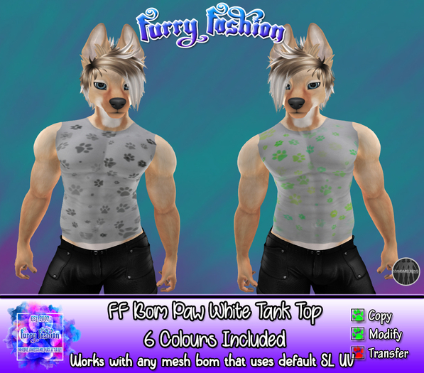 ~FF~ Bom Paw White Tank Top