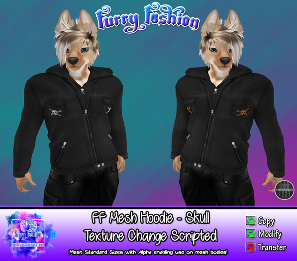 ~FF~ Mesh Hoodie Skull 