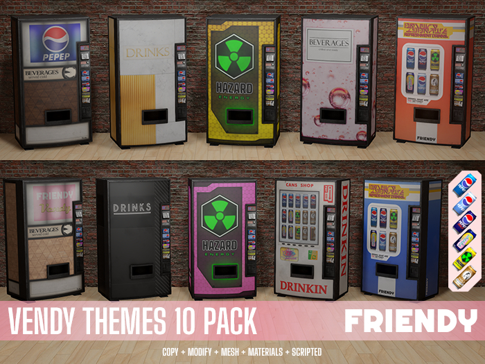 Vendy Vending Machine - Themes 10 Pack