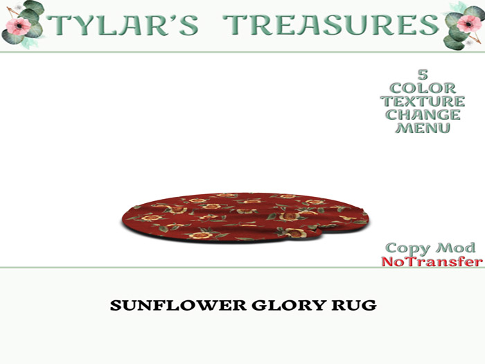 .:TT:.  SUNFLOWER GLORY RUG  add me