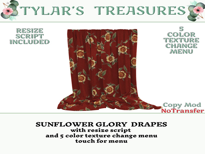 .:TT:.  SUNFLOWER GLORY  DRAPES  add me