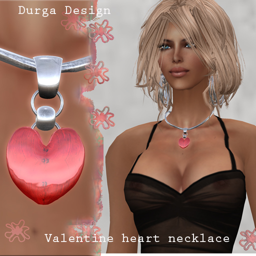 VALENTINE HEART NECKLACE RED BOX, DURGA DESIGN