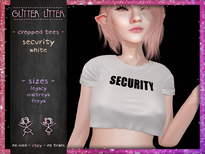 - Glitter Litter - Cropped Tees - Security White