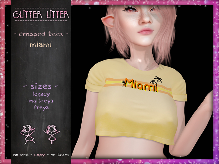 - Glitter Litter - Cropped Tees - Miami
