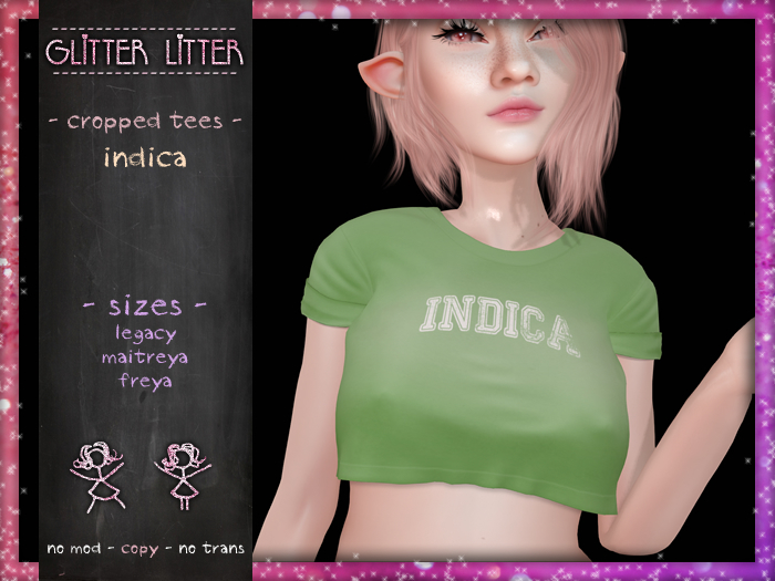 - Glitter Litter - Cropped Tees - Indica
