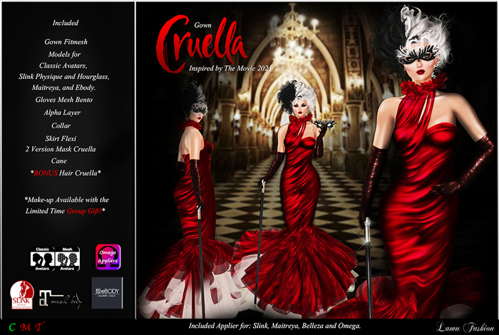 -Lamu Fashion-Gown *Cruella* Inspired by the Movie 2021