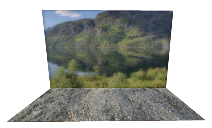 Minh's backdrop - rock and green