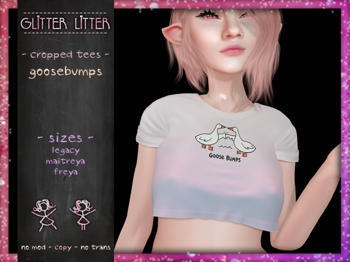- Glitter Litter - Cropped Tees - Goosebumps