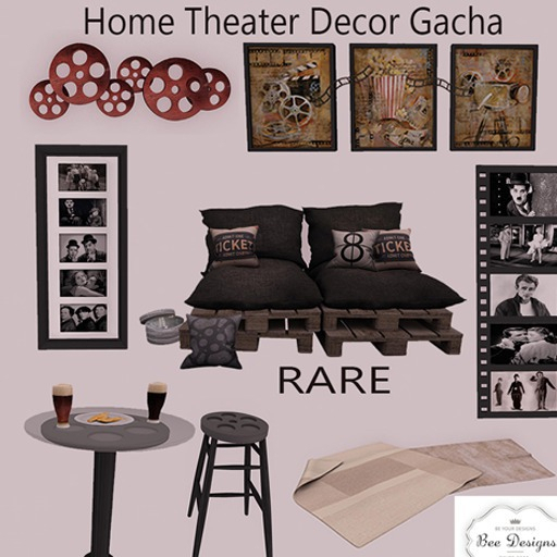 .:Bee designs:. Home Theater Decor Gacha  Stool
