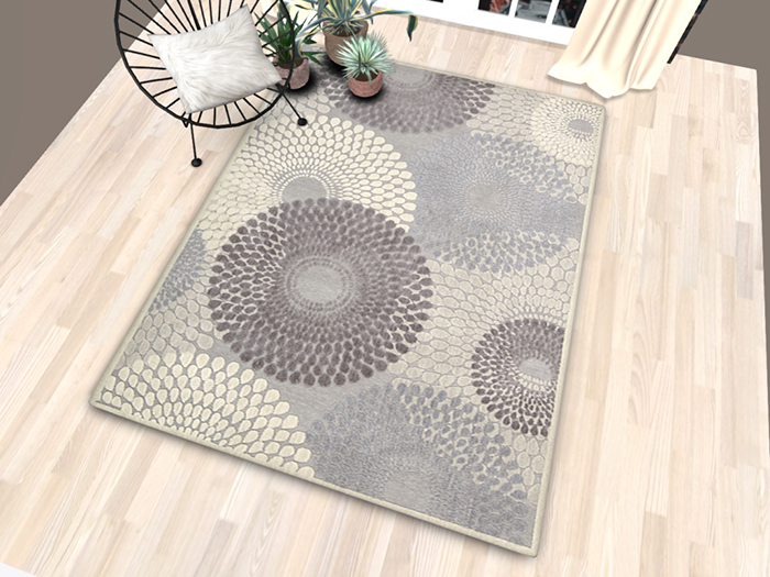 Gray White Contemporary Area Rug #2 