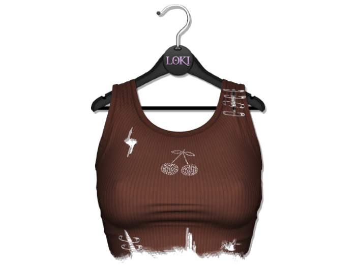 Loki - Brenda Ripped Tank Top - Chocolate