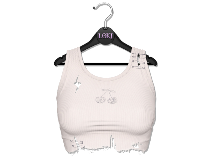 Loki - Brenda Ripped Tank Top - White