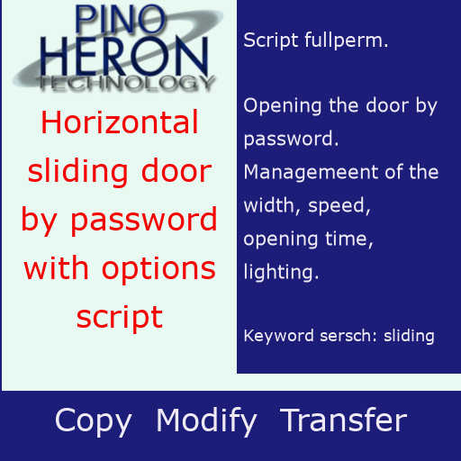 098 - Horizontal sliding door by password with options