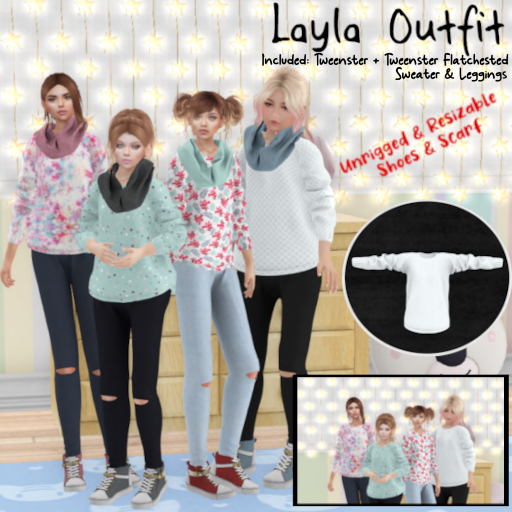 Second Life Marketplace - [BBBT] Layla Outfit- Blue Flowers