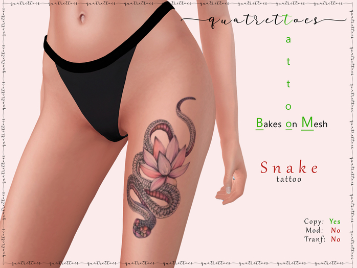 Snake Tattoo - Leg - BoM