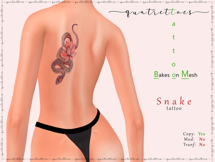Snake Tattoo - Back - BoM