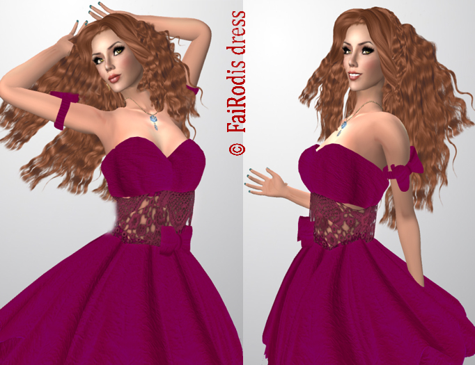 FaiRodis Viola dress violet for all avatars DEMO pack