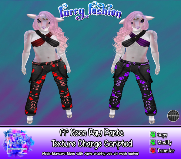 ~FF~ Neon Paw Pants