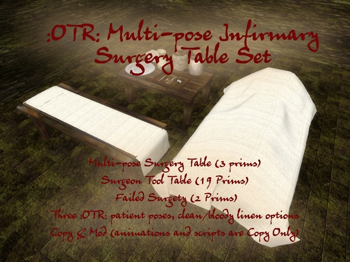 :OTR: Multi-pose Infirmary Surgery Table Set