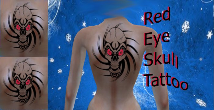 Skull with red eyes back 