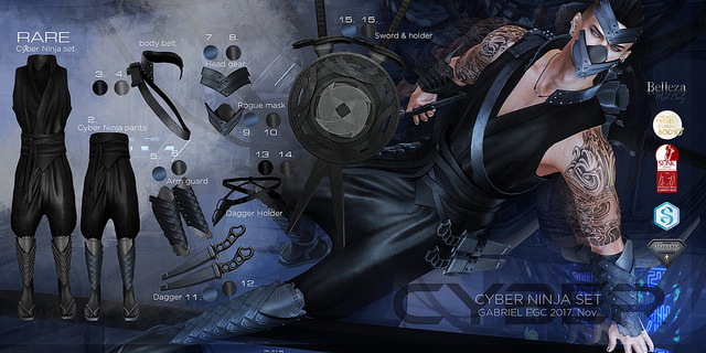 ::GB::Cyber Ninja Tops (Belleza) Black RARE