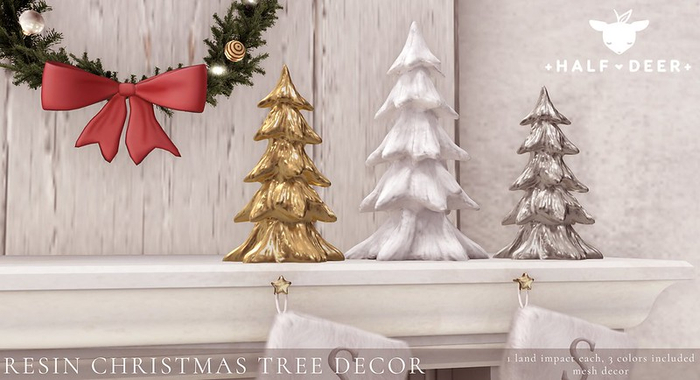 +Half-Deer+ Resin Christmas Tree Decor [Set of 3]
