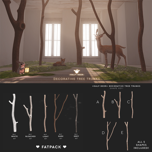 +Half-Deer+ Decorative Tree Trunks [FATPACK]