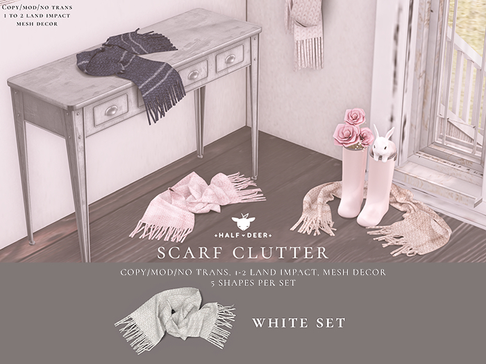 +Half-Deer+ Scarf Clutter [White]
