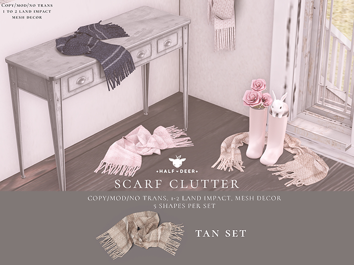 +Half-Deer+ Scarf Clutter [Tan]