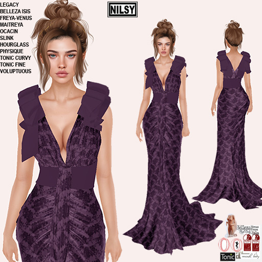 LACE GOWN,MESH BODY