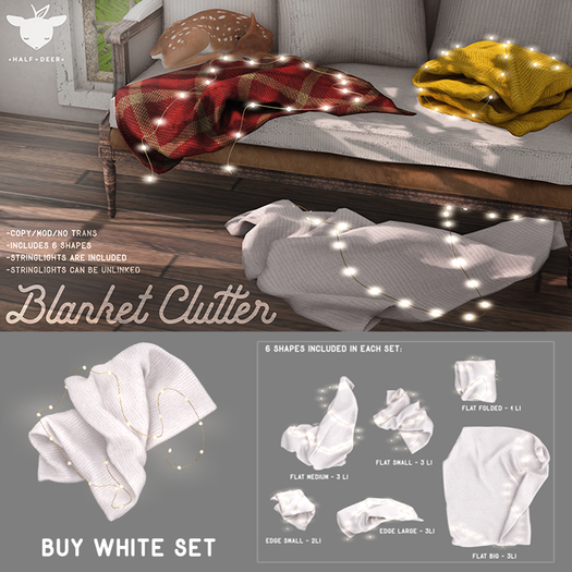 +Half-Deer+ Blanket Clutter [White Set]