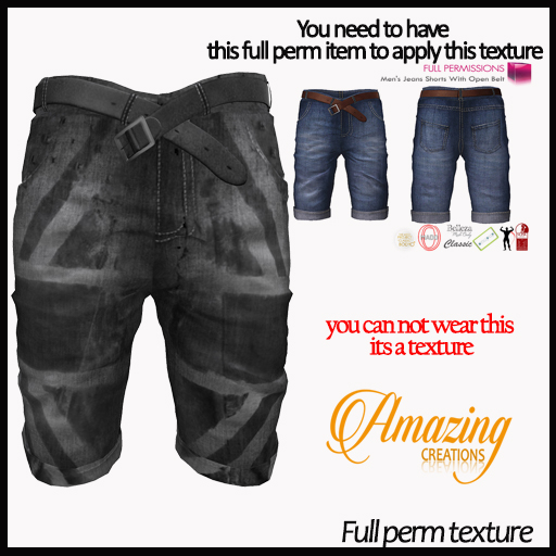 AmAzInG C.Full Perm Texture Jeans Shorts With Open Belt (6)