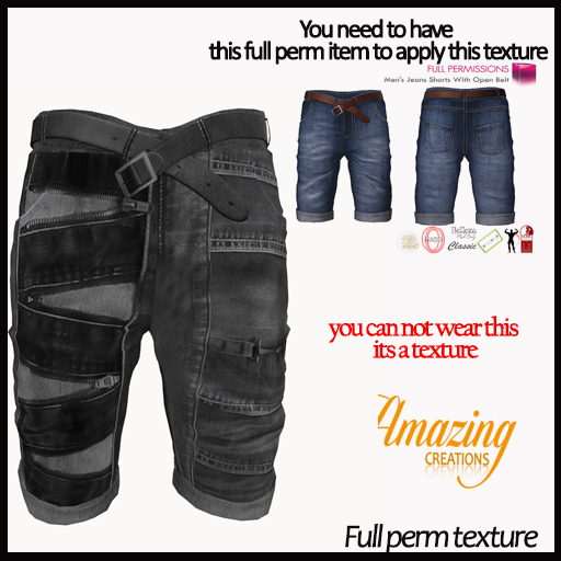 AmAzInG C.Full Perm Texture Jeans Shorts With Open Belt (5)