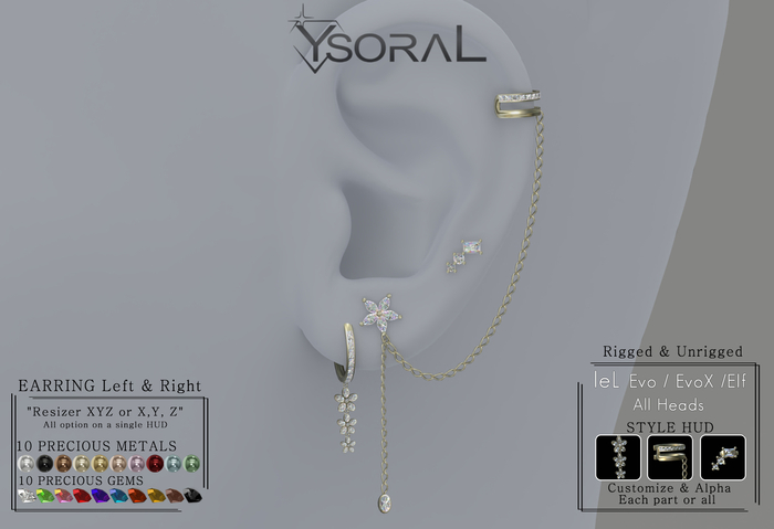 ~~ Ysoral ~~.:Luxe Earrings Bluebell :.( leL Evo / Evo X& unrigged )
