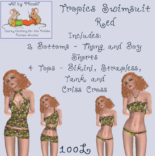 AbM Tropics Swimwear  - Red