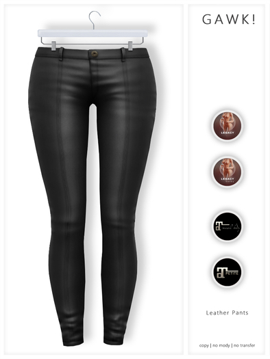 GAWK! Leather Pants - Suede for Maitreya // Maitreya Petite // Legacy // Legacy Perky