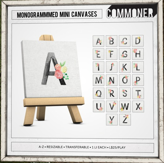 [Commoner] Monogrammed Mini Canvas / E