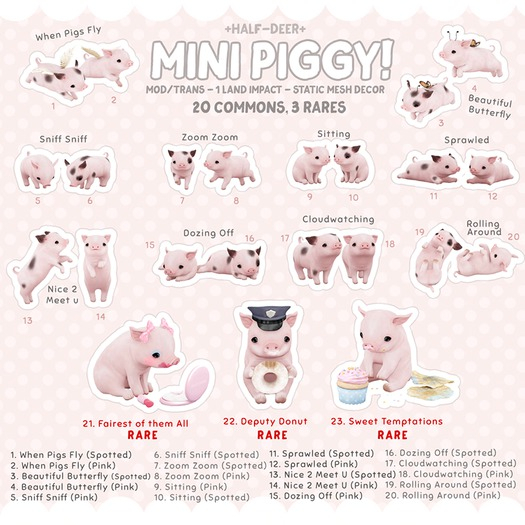 +Half-Deer+ Mini Piggy - Cloudwatching (Pink)